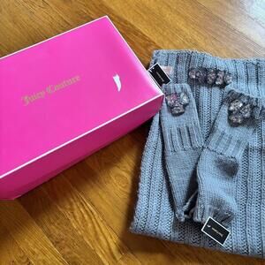 Grey Juicy Couture Knit Scarf C 98 F